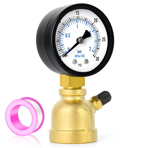 Miniatura 11 de MEANLIN MEASURE 0-60Psi 2" medidores de presión de prueba de aire graduados dobles de acero, conexión FNPT de 3/4", precisión de -3-2-3%