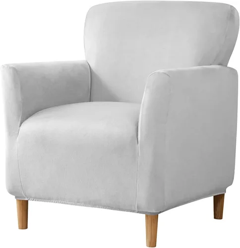 Miniatura 11 de Funda para sillón de color liso, funda de terciopelo de felpa para sillón, fundas gruesas y lavables para sala de estar y dormitorio, color beige