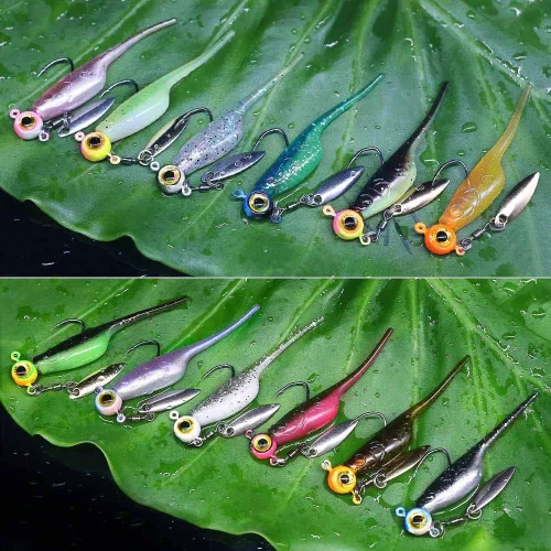 Miniatura 6 de Kit de Señuelos para Crappie - Plásticos - Cabezas de Jig - Kit de Shad - Minnow - Señuelos de Pesca para Crappie - Panfish - Bluegill - Kit de 40