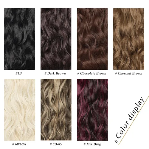 Miniatura 8 de Extensiones de cabello rubio con clip, de 22 pulgadas, extensiones de cabello largo y rizado con clip, 4 unidades, extensiones de cabello sintético