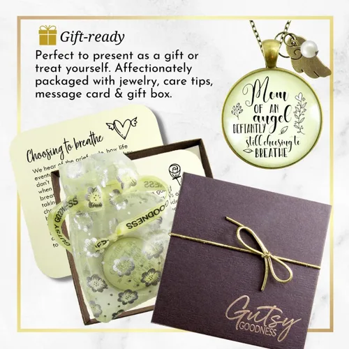 Miniatura 36 de Gutsy Goodness Miscarriage Necklace Comforting Sentimental Handmade Jewelry For Mom - Pendant, Message Card, Keepsake Gift Box