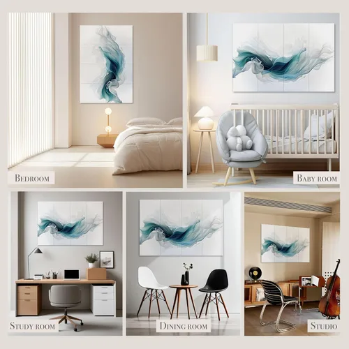 Miniatura 5 de Soon Global Paquete de 8 paneles acústicos de pared, paneles absorbentes de sonido de 48 x 32 pulgadas, paneles de pared acústicos decorativos