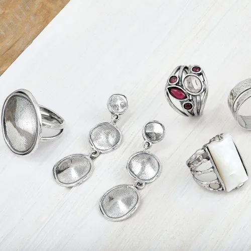 Miniatura 5 de Silpada Anillo de granate natural Red Alert, cuarzo rosa y turmalina rosa en plata de ley, Plata, cuarzo granate