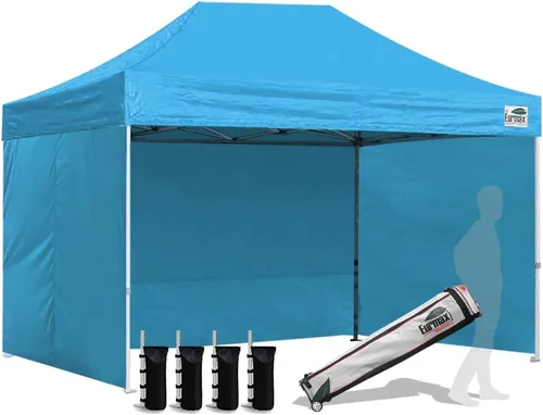 Miniatura 74 de Eurmax Tienda de campaña desplegable de 8 x 8 de Estados Unidos, con bolsa rodante patentada sin puntas, 4 paredes extraíbles con cremallera, toldo