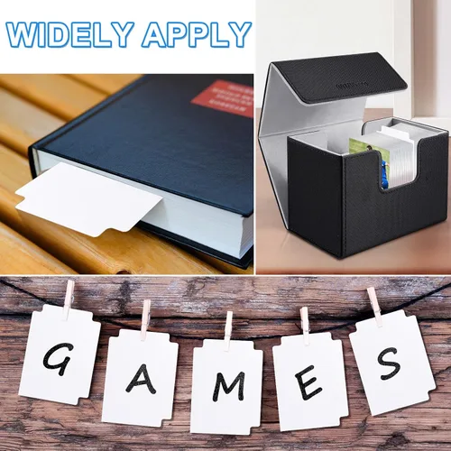 Miniatura 6 de 60 piezas de separadores de tarjetas comerciales con pestañas, separadores de tarjetas en blanco, caja de tarjetas en blanco, separadores