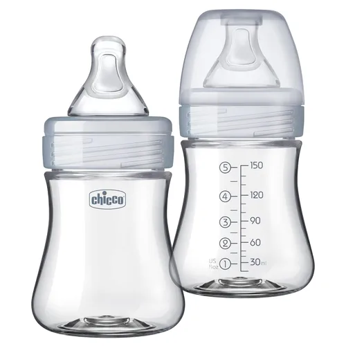 Miniatura 13 de Chicco Duo Set de regalo para bebé recién nacido con biberón híbrido con vidrio Invinci en el interior y plástico en el exterior Seguro para Gris