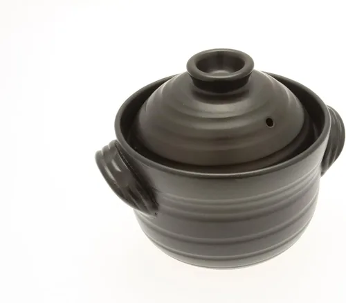 Kotobuki 190-803 Loza de barro 1.5 taza sin cocer que resulta en 4 tazas cocida arrocera, negro mate