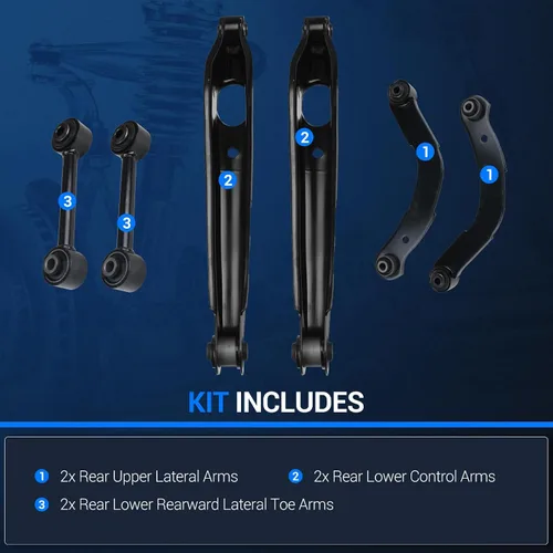 Miniatura 3 de Autoround Kit de Brazo de Control Trasero Compatible con Jeep Compass Patriot 2007-2017, Dodge Caliber 2007-2012, Suspensión 6 piezas - 2 Brazos