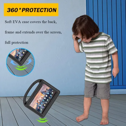 Miniatura 2 de Estuche para niños para nueva pestaña 8 pulgadas 2024, cubierta antideslizante a prueba de golpes con mango Kickstand Kids Cover - Negro