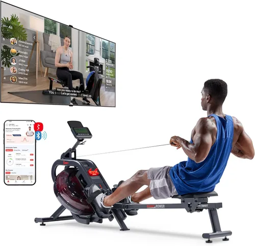 Miniatura 11 de Sunny Health & Fitness Sunny Health & Fitness AquaStrive Series Smart Water Rower, 300LB Capacity Plus Dynamic Hydro Resistance for Home Cardio