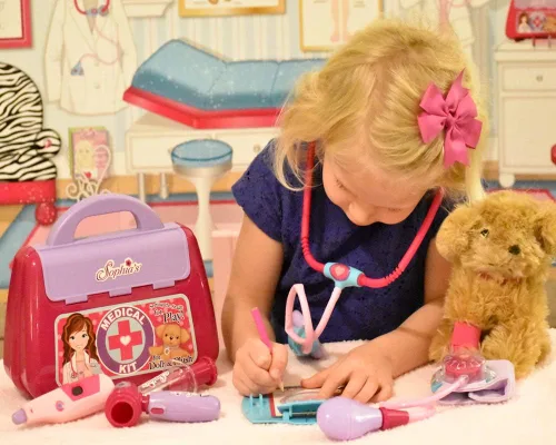 Miniatura 5 de Sophia's Yeso y Muletas para Muñecas Juego de Accesorios de 4 Piezas con Muletas de Axila de Juguete, Yeso de Brazo, Yeso de Pierna, y Vendaje