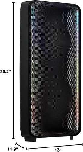 Miniatura 11 de Torre de sonido Samsung MX-ST50B de alta potencia, altavoz de pie de 240W, sonido bidireccional, batería incorporada, resistente al agua IPX5, Party