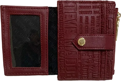 Miniatura 2 de Steve Madden Cartera de tarjetas en relieve e impresión, Vino, Steve Madden Estuche para tarjetas