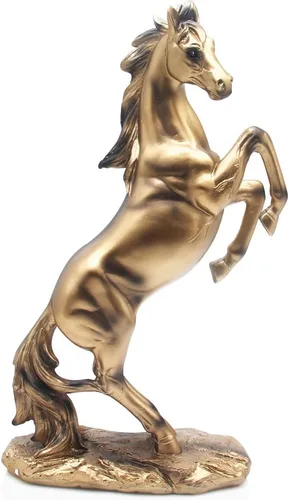 Miniatura 7 de H&W Estatua de resina de caballo de pie de 13.8 pulgadas de alto, figura de arte de caballo, adornos decorativos para el hogar y la oficina