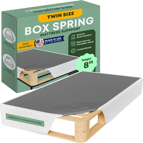 Miniatura 24 de Greaton, 10” Twin Box Spring Only for Twin Size Bed – Amish-Made in The USA – Solid Wood Mattress Foundation with Stable & Quiet Support