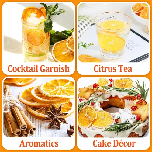Miniatura 4 de Rebanadas de naranja seca de 4.23 onzas, rebanadas de naranja deshidratadas para decoración de cóctel y mixología, cítricos secos naturales sin