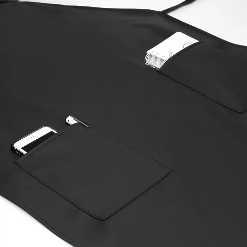 Miniatura 6 de Delantal de goma y vinilo VWELL de 41.5'' impermeable para hombres y mujeres, delantal para lavavajillas, delantal químico para trabajo de Negro
