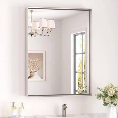 Miniatura 76 de Keonjinn - Espejo rectangular con marco negro para baño de 40 x 30 pulgadas, espejo de pared para sobre el lavabo, espejos de tocador de metal