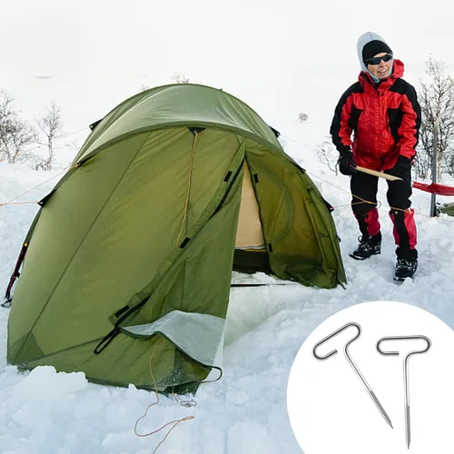 Miniatura 5 de Kit de herramientas de anclaje de hielo, 1 adaptador de taladro de anclaje de hielo con 4 clavijas roscadas para pesca en hielo, clavo de estaca