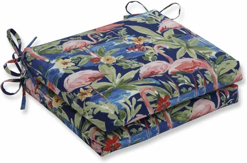 Miniatura 32 de Pillow Perfect Cojines de asiento de esquina cuadrados para exteriores e interiores, 16 x 18.5 pulgadas, selva verde con hojas exuberantes, 2 Selva