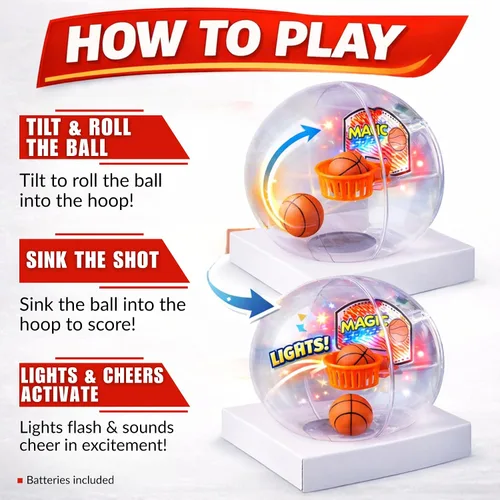 Miniatura 4 de Liberty Imports Paquete de 12 mini baloncesto electrónico de mano para disparar y puntuar juego de aro con luces LED y sonidos, juguetes a granel