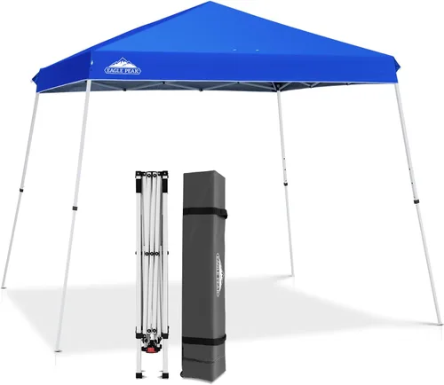 Miniatura 50 de Eagle Peak - Pérgola plegable (10.0 x 10.0 pies), patas inclinadas, de tela, para exteriores, fácil de montar, Negro