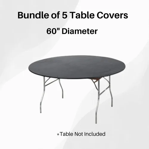 Miniatura 2 de Kwik-Covers Cubiertas redondas de plástico ajustables de 60 pulgadas, paquete de 5 (negro)