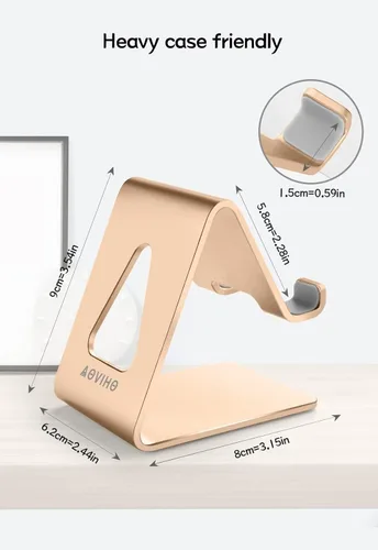 Miniatura 6 de Aoviho Soporte de teléfono celular de escritorio, soporte de aluminio para iPhone 17 16 15 14 13 12 pro Mini 11 X Xs max 8 7 6 6s Plus SE Samsung
