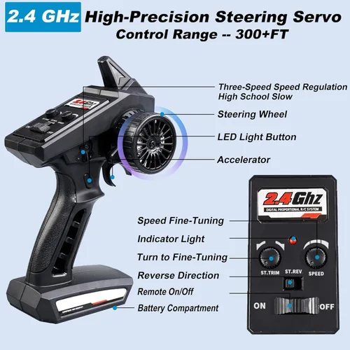 Miniatura 5 de Coche RC 4WD de alta velocidad a escala 1:16, camión de control remoto todoterreno de 25 MPH para adultos y adolescentes, vehículo eléctrico todo