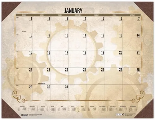 Miniatura 3 de House of Doolittle 22 pulgadas x 17 pulgadas 12 meses (enero-diciembre) 2026 calendario de escritorio vintage reciclado, obras de arte vintage