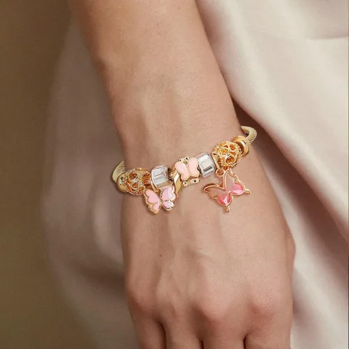 Miniatura 4 de Navoky Pulsera con dije de mariposa dorada ajustable y abierta para mujeres y niñas