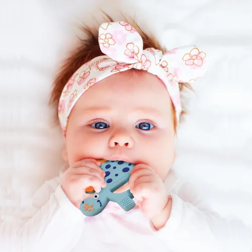 Miniatura 3 de Bebe Mondo Juguetes de dentición de dinosaurio para bebés de 3 a 6 a 12 meses, mordedores para bebés de 0 a 3 a 6 a 12 meses para aliviar