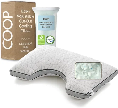 Miniatura 12 de Coop Home Goods Cool+ - Almohada ajustable, almohadas de espuma viscoelástica en forma de tamaño Queen Plus con gel refrescante, para espalda