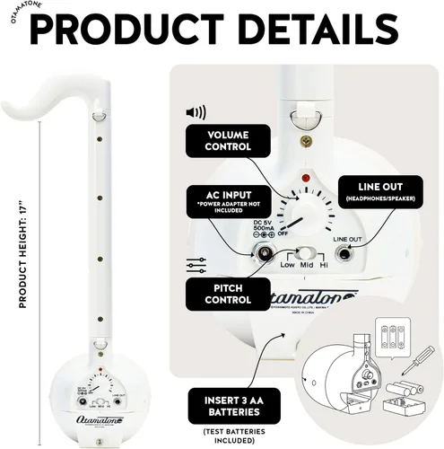 Miniatura 5 de Otamatone Deluxe [Manual en inglés] Instrumento musical electrónico sintetizador de Japón por Cube/Maywa Denki, blanco Deluxe Inglés Blanco