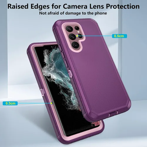 Miniatura 4 de Asuwish Funda de teléfono para Samsung Galaxy S22 Ultra 5G con protector de pantalla de vidrio templado y cubierta para celda, híbrida, resistente