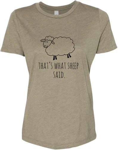 Miniatura 9 de Cute Women's Screen Printed Crew Neck Tee, Shirts With Sayings, Dusty Blue or Olive