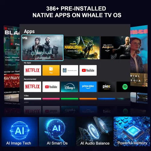 Miniatura 3 de Proyector con Netflix y soporte de 180°, proyector inteligente con WiFi y Bluetooth, enfoque automático AI y proyector de película portátil Keystone