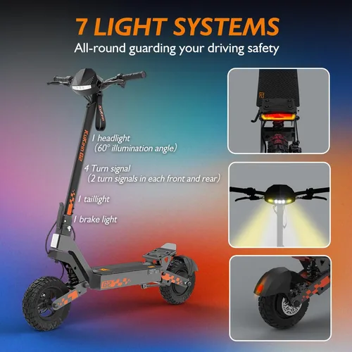 Miniatura 6 de KUKIRIN - Patinete eléctrico G4/G2 para adultos, rango de 47 millas, motor potente de velocidad de 43 MPH de 2000 W, neumáticos todoterreno de 11