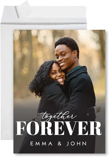 Miniatura 20 de Andaz Press Tarjeta fotográfica personalizada de 8.5 x 11 pulgadas con sobre, tarjeta de aniversario personalizada para marido, esposa, él, ella