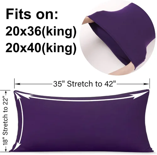 Miniatura 59 de Juego de 2 fundas de almohada pequeñas de punto Jersey Knit para viajes o niños pequeños de 12 x 16 pulgadas, 13 x 18 o 14 x 20 pulgadas, sobre
