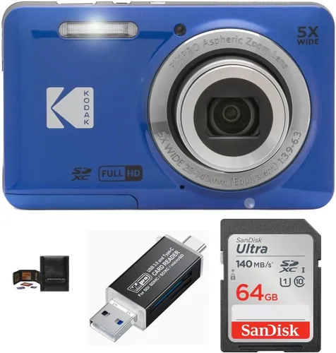 Miniatura 5 de KODAK PIXPRO FZ55 - Cámara digital en paquete, incluye: Tarjeta de memoria SanDisk SDXC de 64GB, lector de tarjeta SD compatible con computadoras