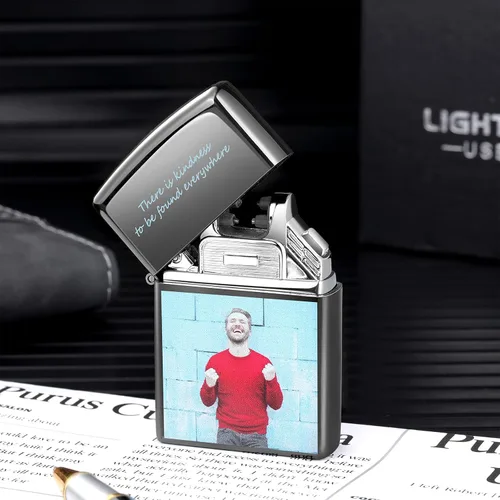 Miniatura 6 de Encendedor de arco eléctrico personalizado, recargable por USB personalizado con nombre, fecha/mensaje grabado, perfecto para padre, novio u Estilo 7
