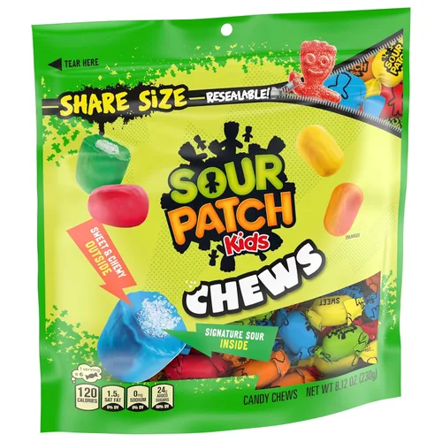 Miniatura 10 de SOUR PATCH KIDS Caramelos masticables suaves y masticables, tamaño compartido, 8.12 onzas