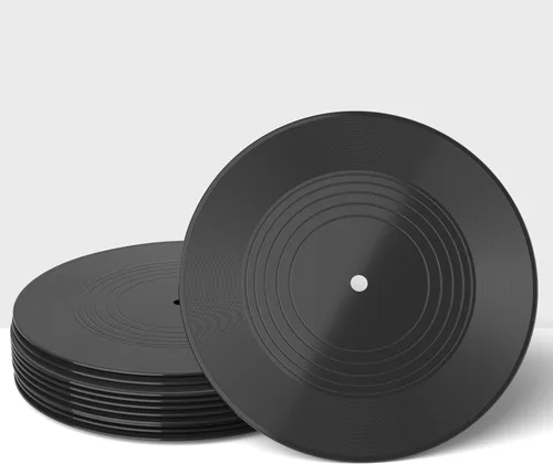 Miniatura 7 de Facmogu 12 piezas de discos de vinilo en blanco, discos de vinilo falsos de 7 pulgadas para decoración de pared estética, discos de hip hop rock