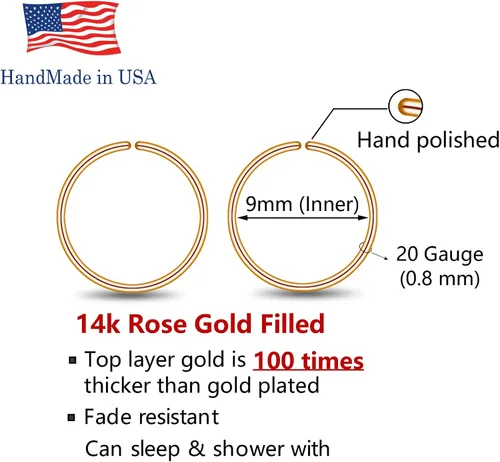 Miniatura 117 de Small Gold or Sterling Silver Huggie Hoop Earrings for Women Cartilage Nose Helix Tragus