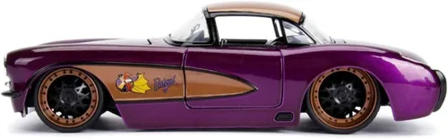 Miniatura 3 de Jada DC Comics Bombshells Batichica y coche fundido a presión Chevy Corvette 1957, vehículo a escala 1:24 y figura de colección de 2.75 pulgadas