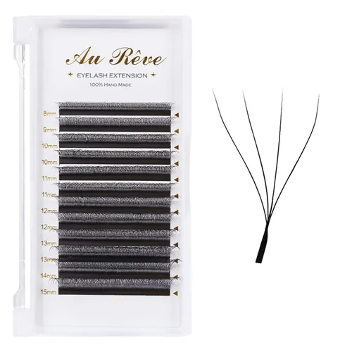 Miniatura 21 de Extensiones de pestañas YY, extensiones de pestañas Y, rizo D, 0.003 in, 0.472 in, bandeja mixta en forma de Y, volumen 4D, pestañas postizas de uso