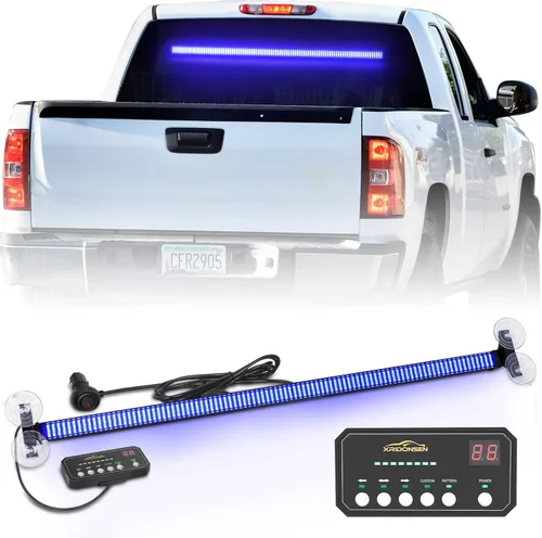 Miniatura 17 de XRIDONSEN Barra de luz de policía de 35 pulgadas para asesor de tráfico, 144 luces LED rojas y azules, luces de policía de emergencia, Rojo/Azul