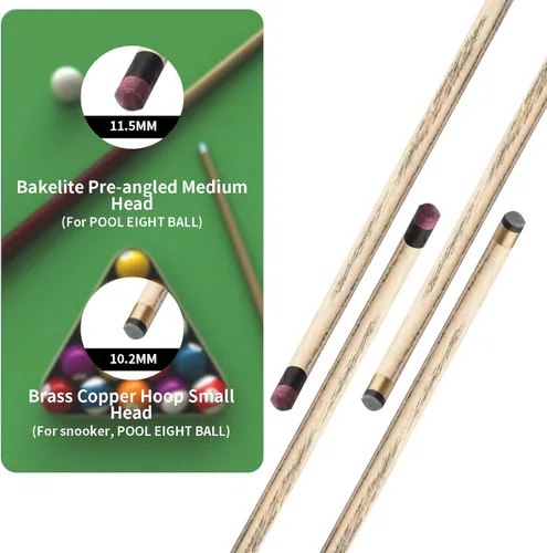 Miniatura 3 de Taco de billar de madera hecho a mano de 3/4, taco de billar de madera de sándalo rojo oscuro y madera de arce de 57 pulgadas y 19 onzas con punta