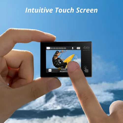 Miniatura 4 de AKASO Brave 4 Pro 4K30 Cámara de acción con tarjeta MicroSD U3 de 64 GB, cámara impermeable subacuática de 131 pies con pantalla táctil EIS Control